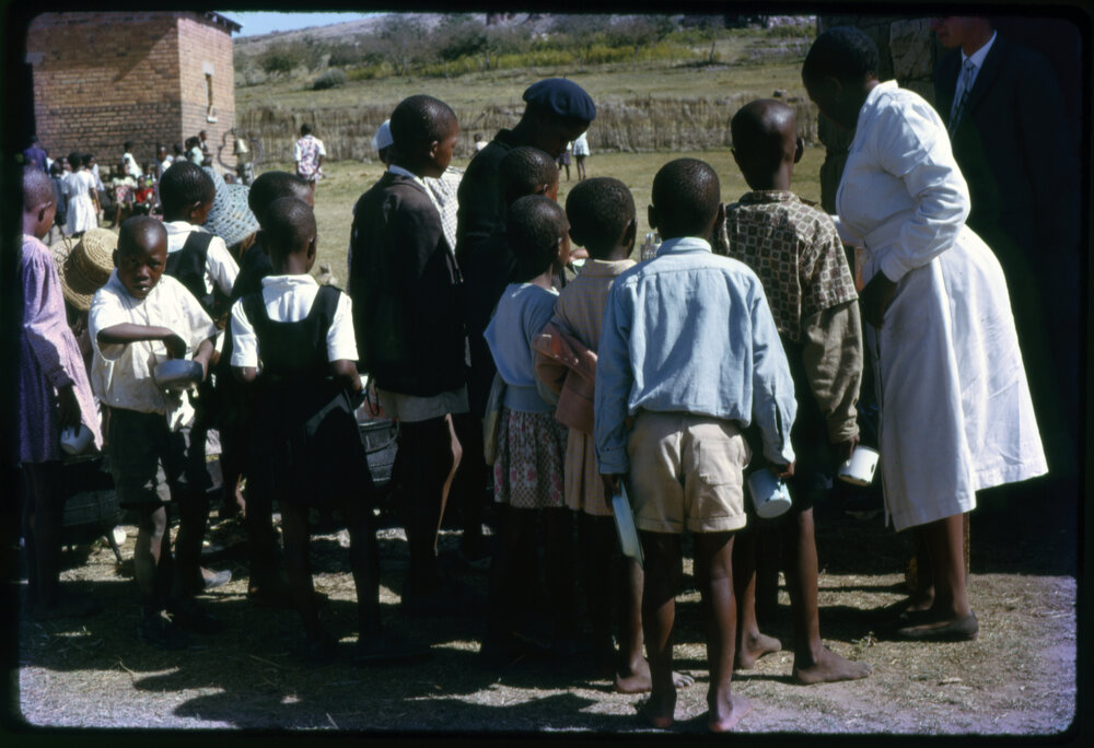 Children in Line for Food