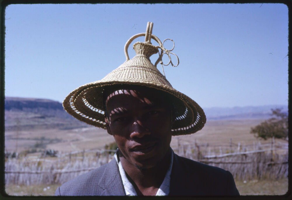 Man Wearing Woven Hat