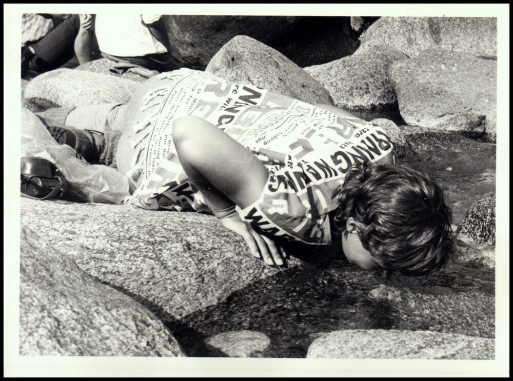 Botany Staff Drinking from the Snowy River