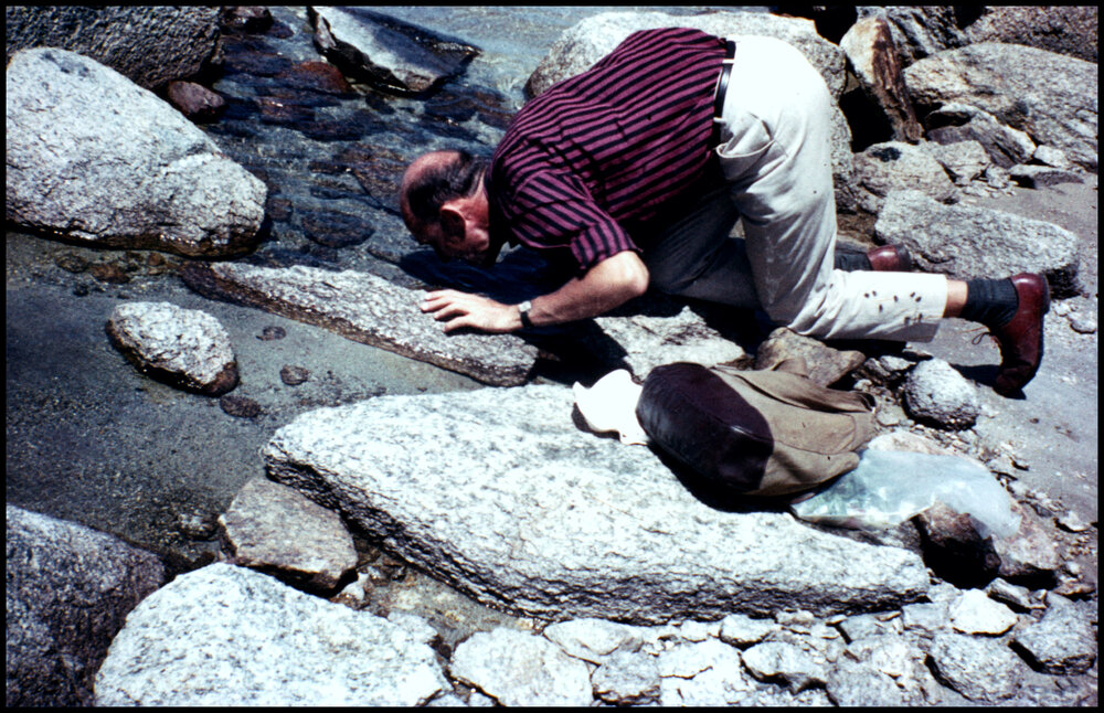 Botany Staff Drinking from the Snowy River