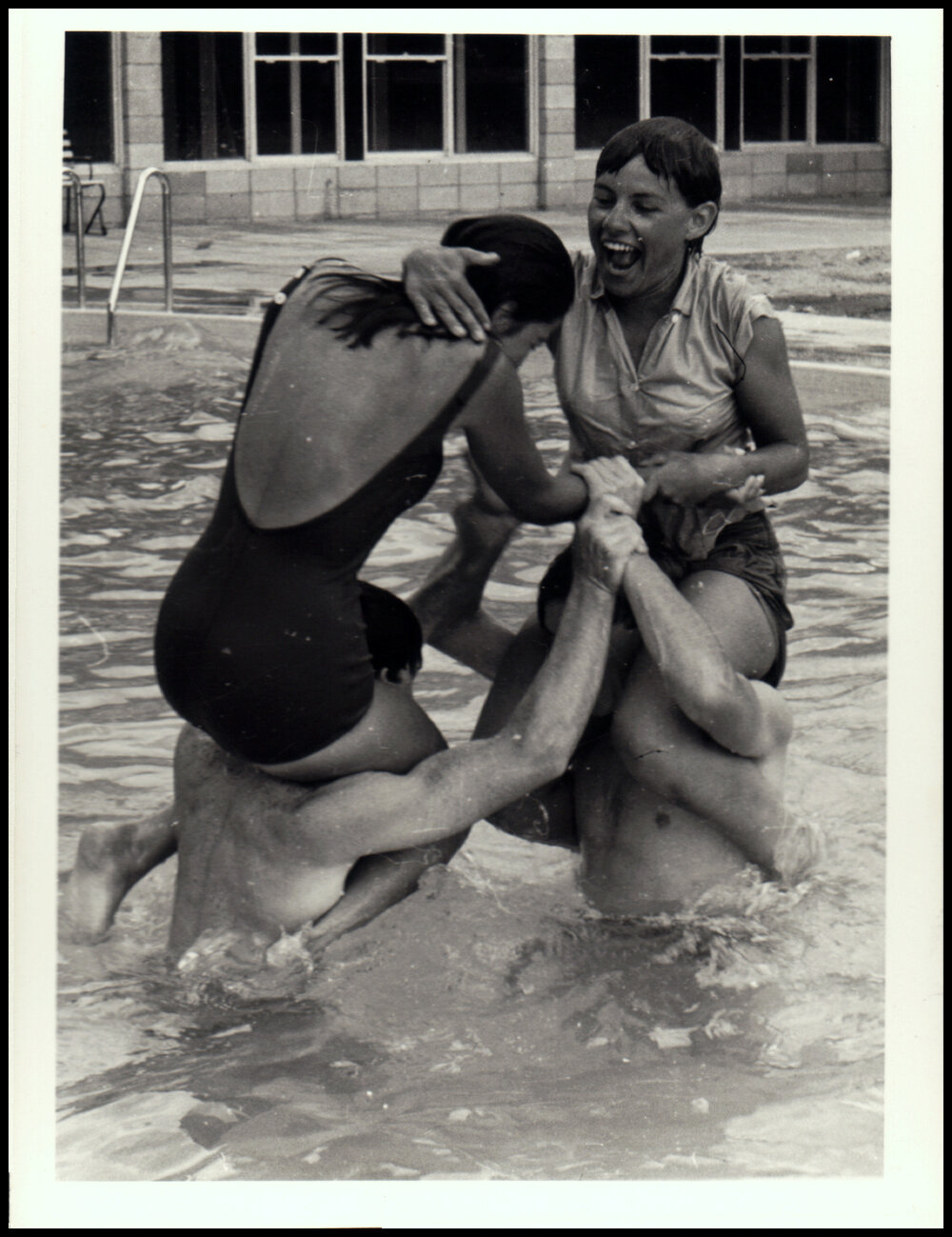 Botany Students Playing in the Pool