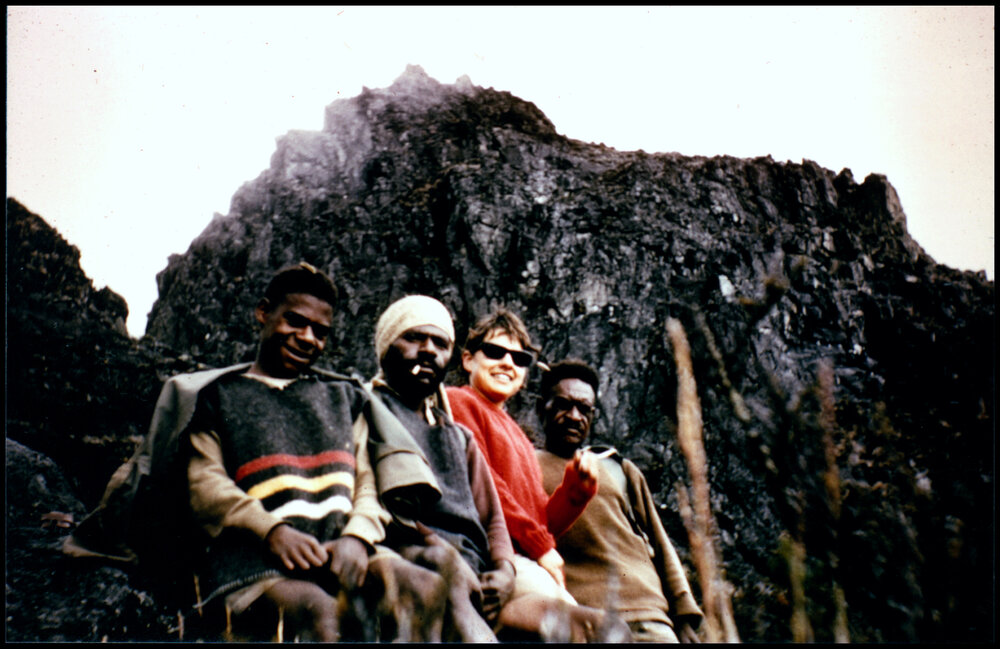 Umba, Tomas, Jan Jacobs and Godfried on Mount Wilhelm