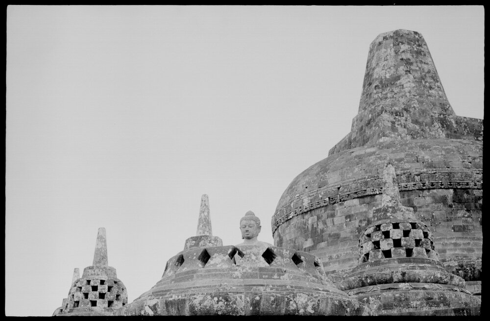 Stupas at the Borobudur Temple, Central Java