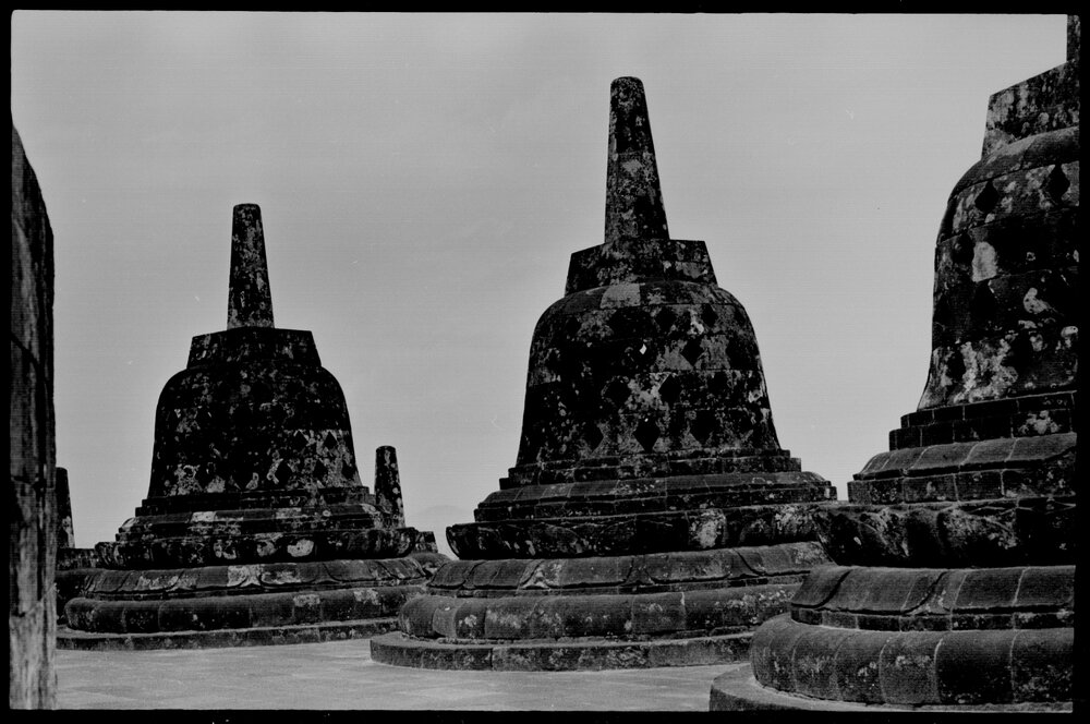 Stupas at the Borobudur Temple, Central Java