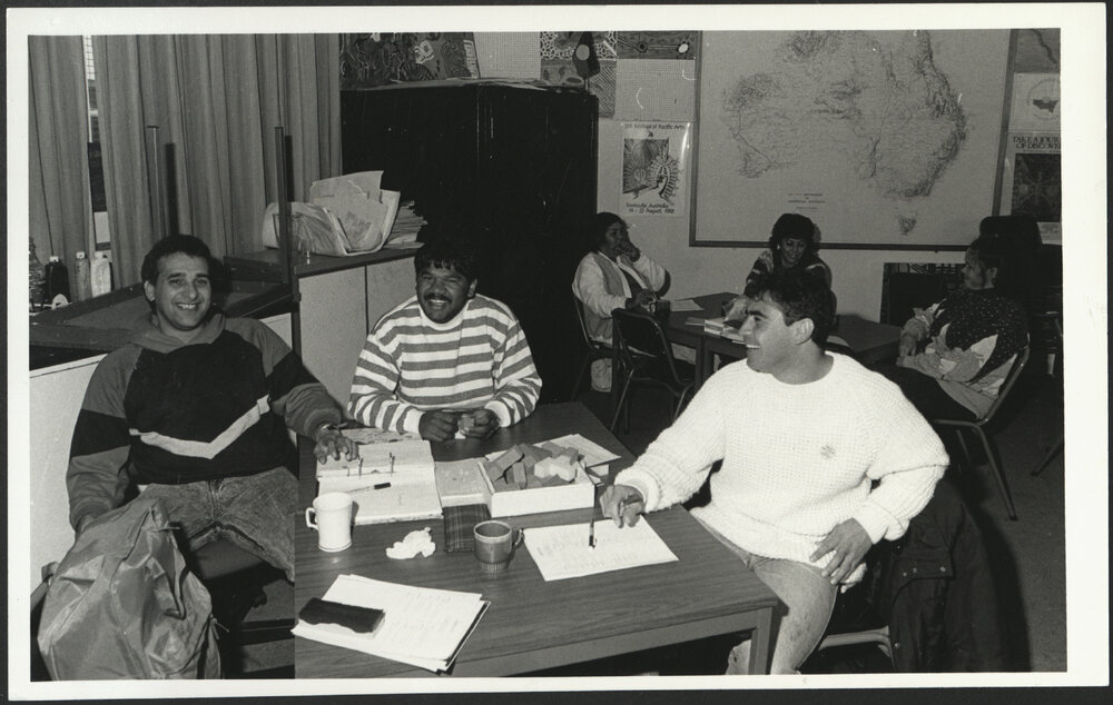 Students in the Aboriginal Education Centre Sitting at Tables Undertaking Group Work