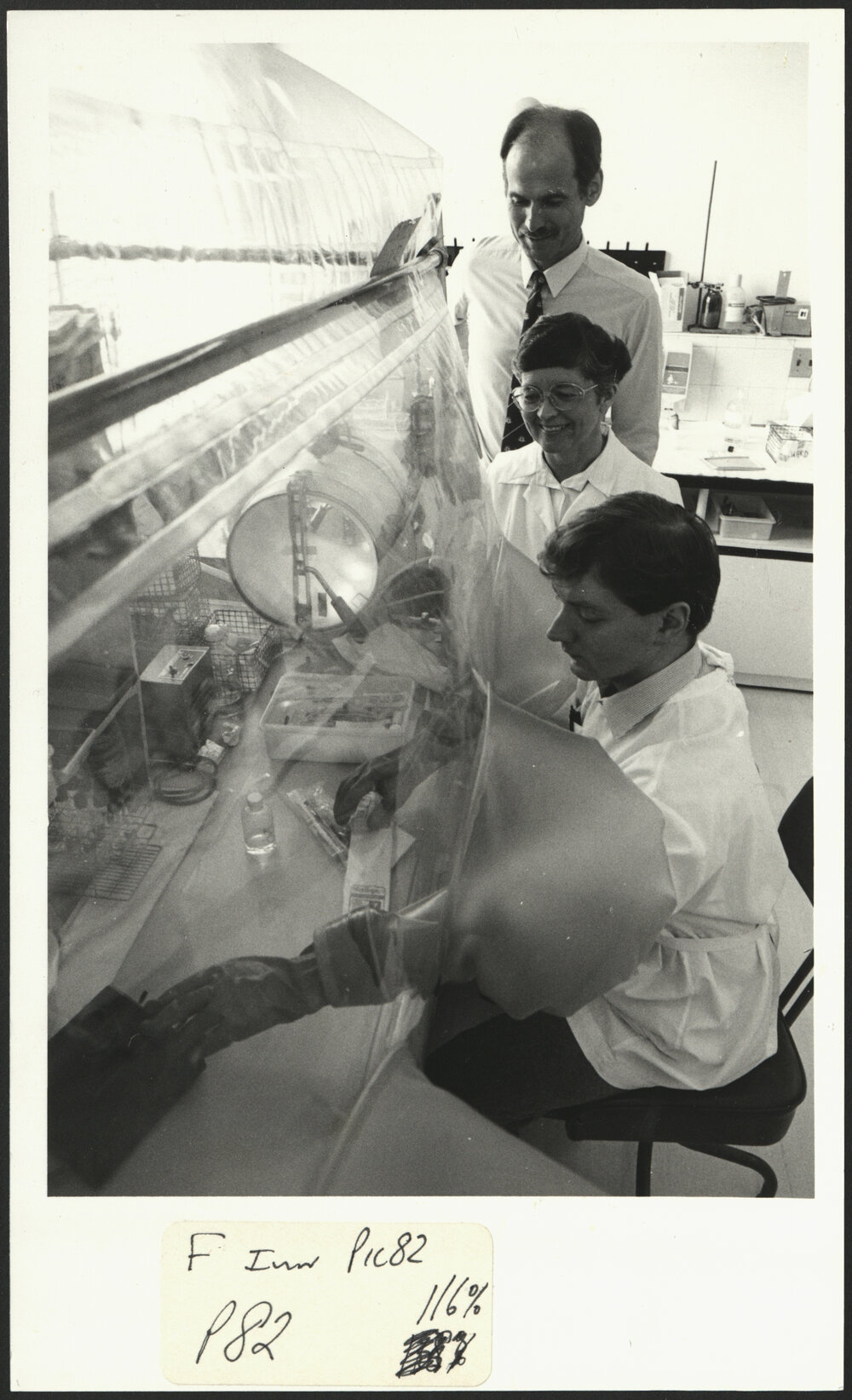 Professor WR Hume with Researchers Diane Romberg, Technical Officer, and Ward Massey, Postgraduate Student