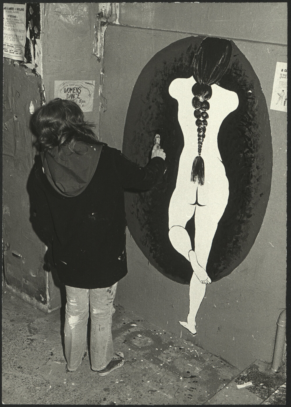 Student at Work Painting a Nude in the Graffiti Tunnel