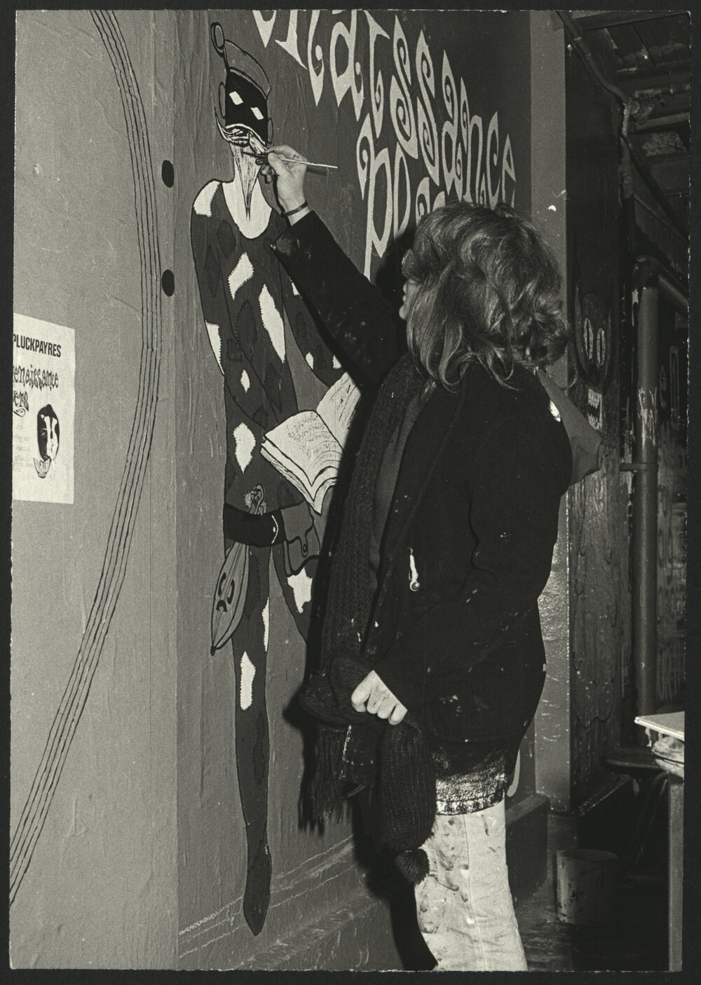 Student Painting Image in the Graffiti Tunnel Relating to the Renaissance Players