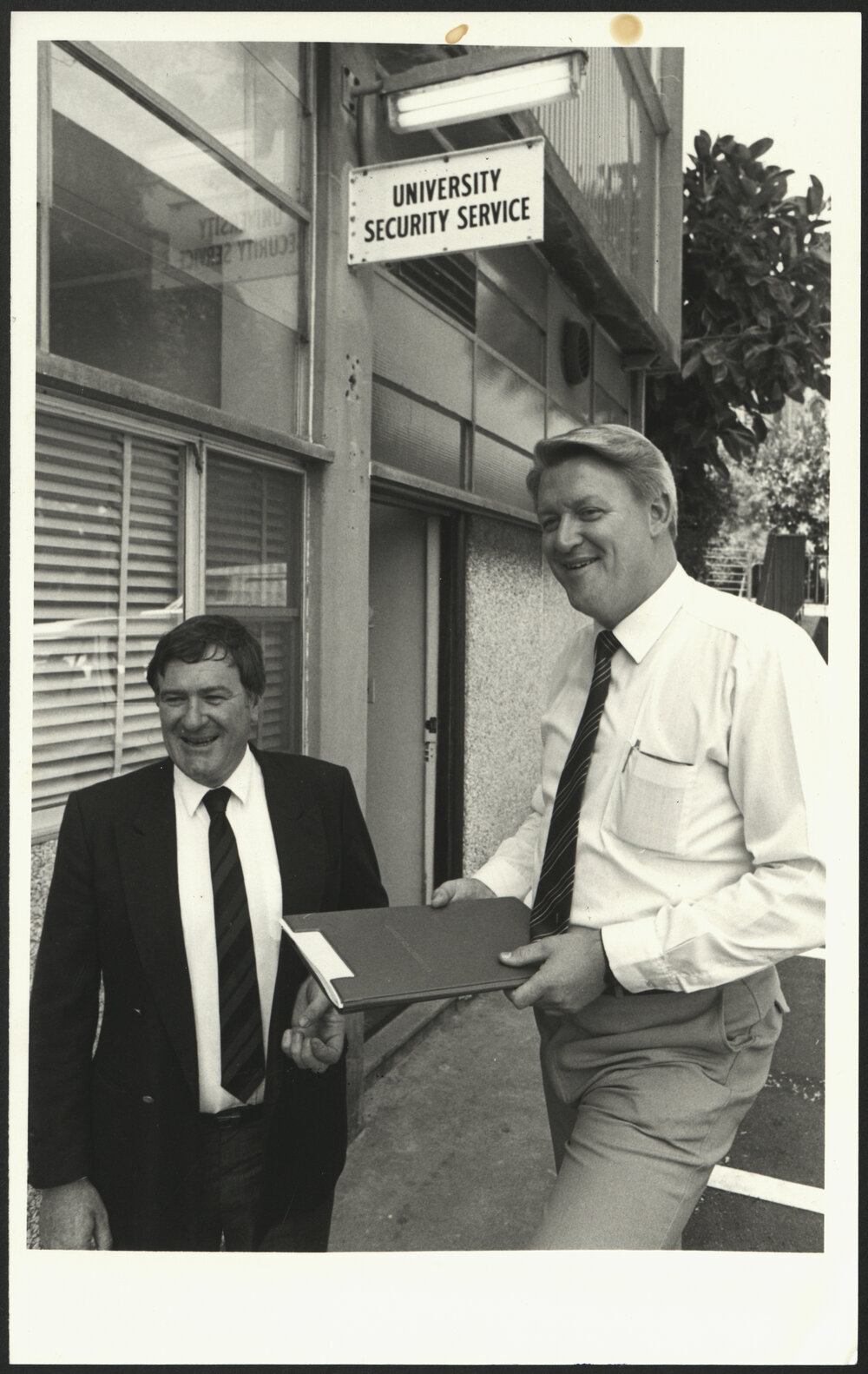 Rob McInnes (L) and Geoff Dove (R) in Front of the University Security Service