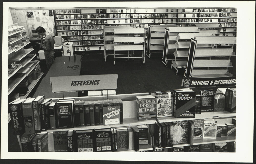 Interior of the Co-Op Bookshop While It Is Being Set Up