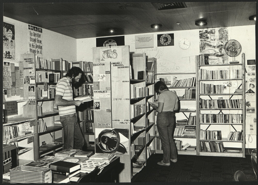 Two Customers Browsing in the Second-Hand Bookshop on Level 5 in the Wentworth Building
