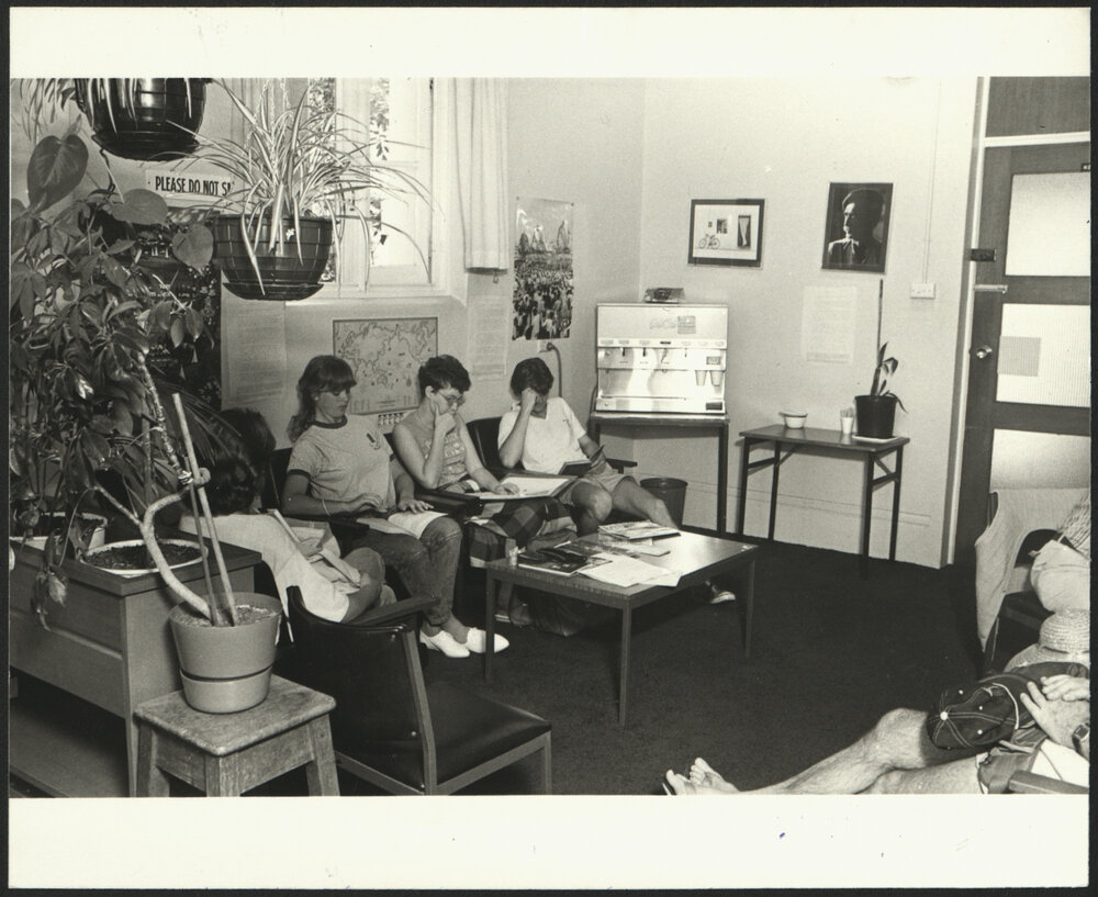 Students Sitting in the University Health Service Waiting Room