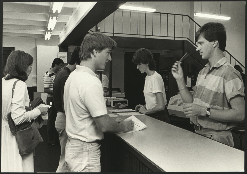 Busy Counter at the Student Centre Handling Enrolments and General Administrative Enquiries