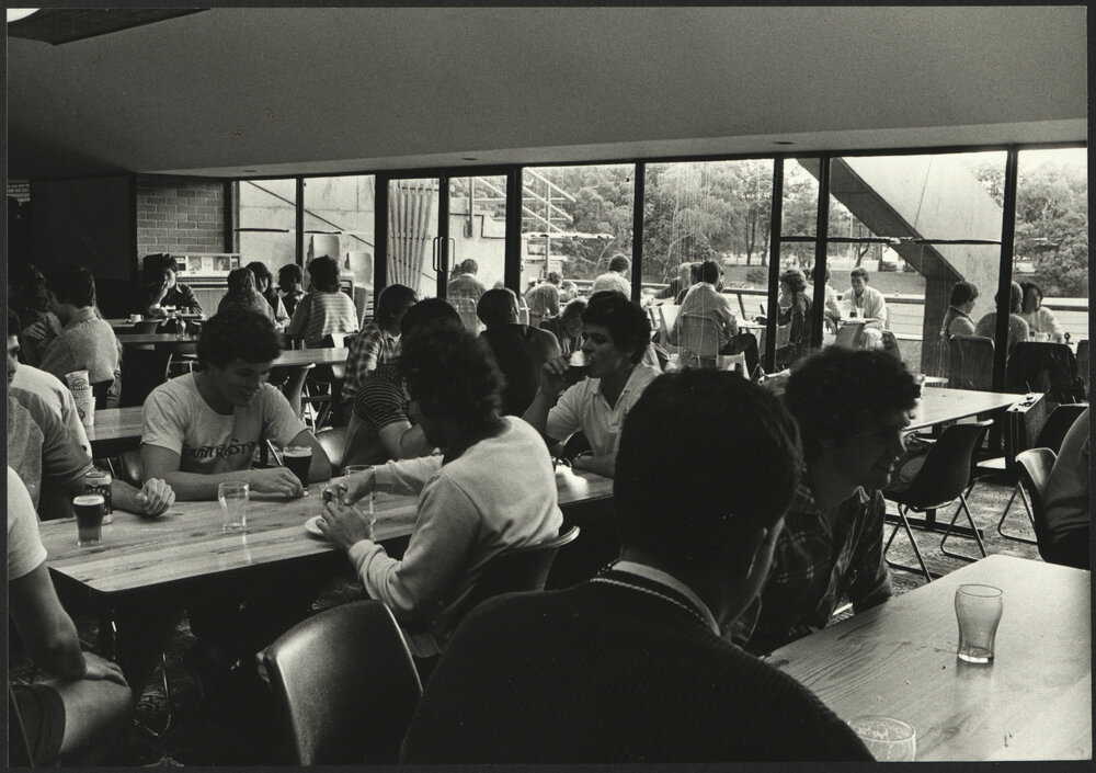 Students Enjoying a Drink in the Cafeteria Bar Wentworth Building