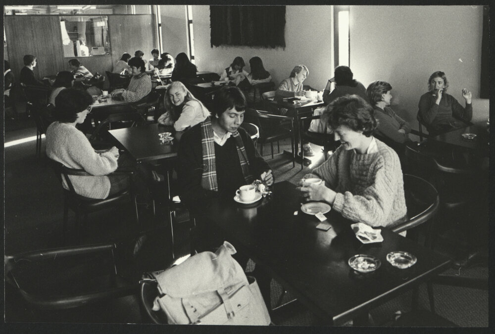 Students Enjoying Coffee and a Chat in the Cafeteria Wentworth Building
