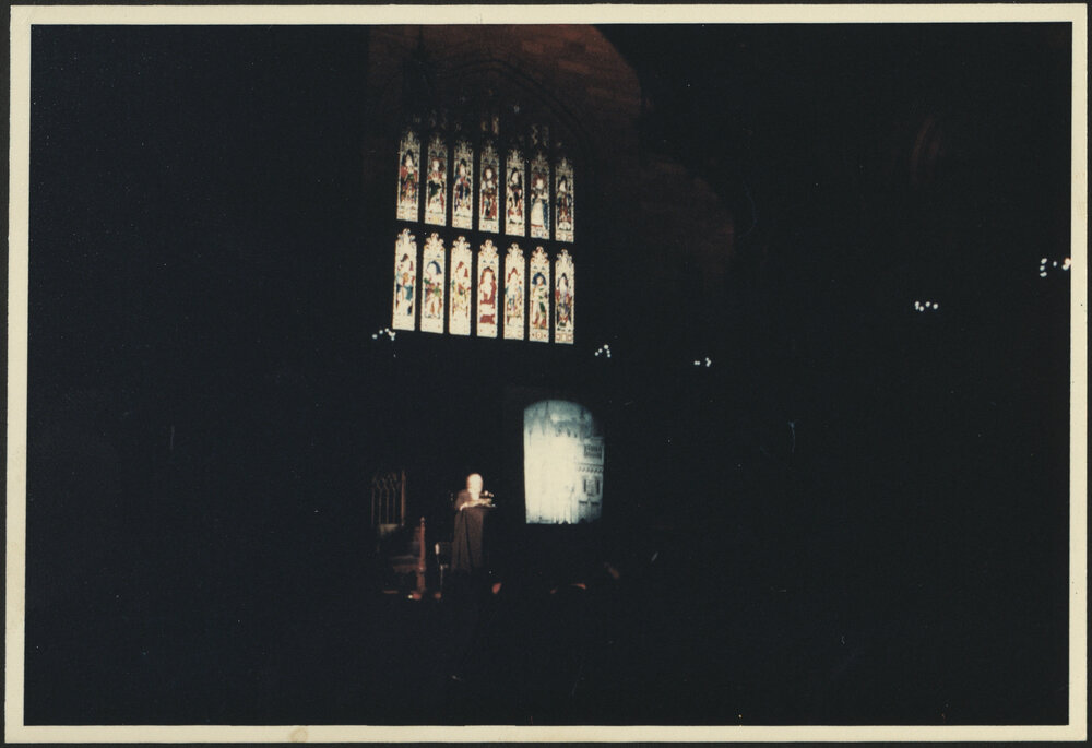 Son Et Lumiere Production at the Great Hall Showing Main Window, a Screen and Raconteur