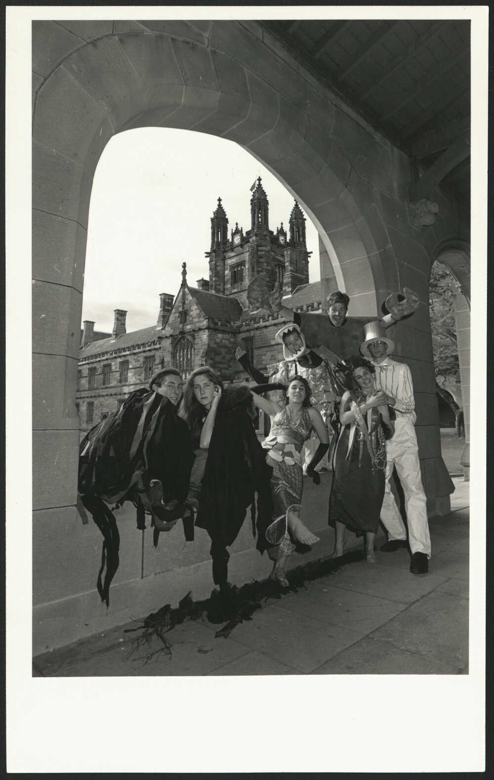 Group Photo of the Cast of the 1989 Architecture Review Taken in the Cloisters of the Quadrangle