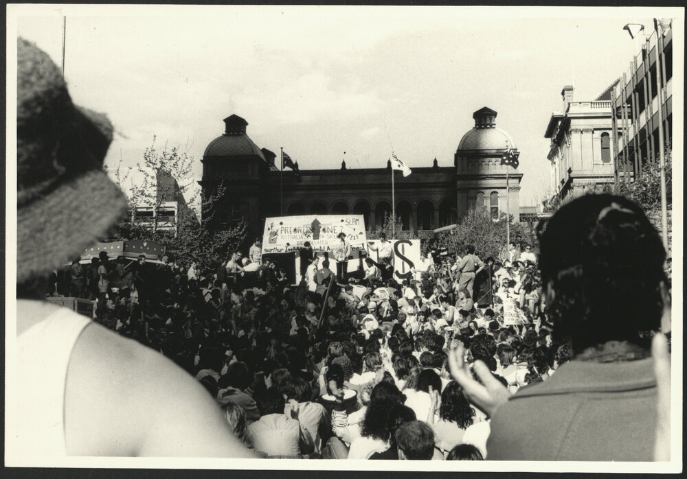 Crowd of College and University Students at Martin Place Protesting Against the Introduction of Tertiary Fees
