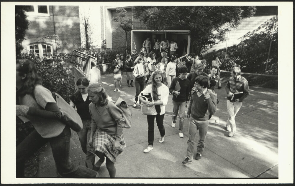 Students Leaving the Wallace Lecture Theatre