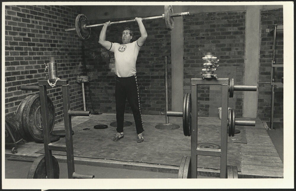 Weightlifting in the HK Ward Gymnasium