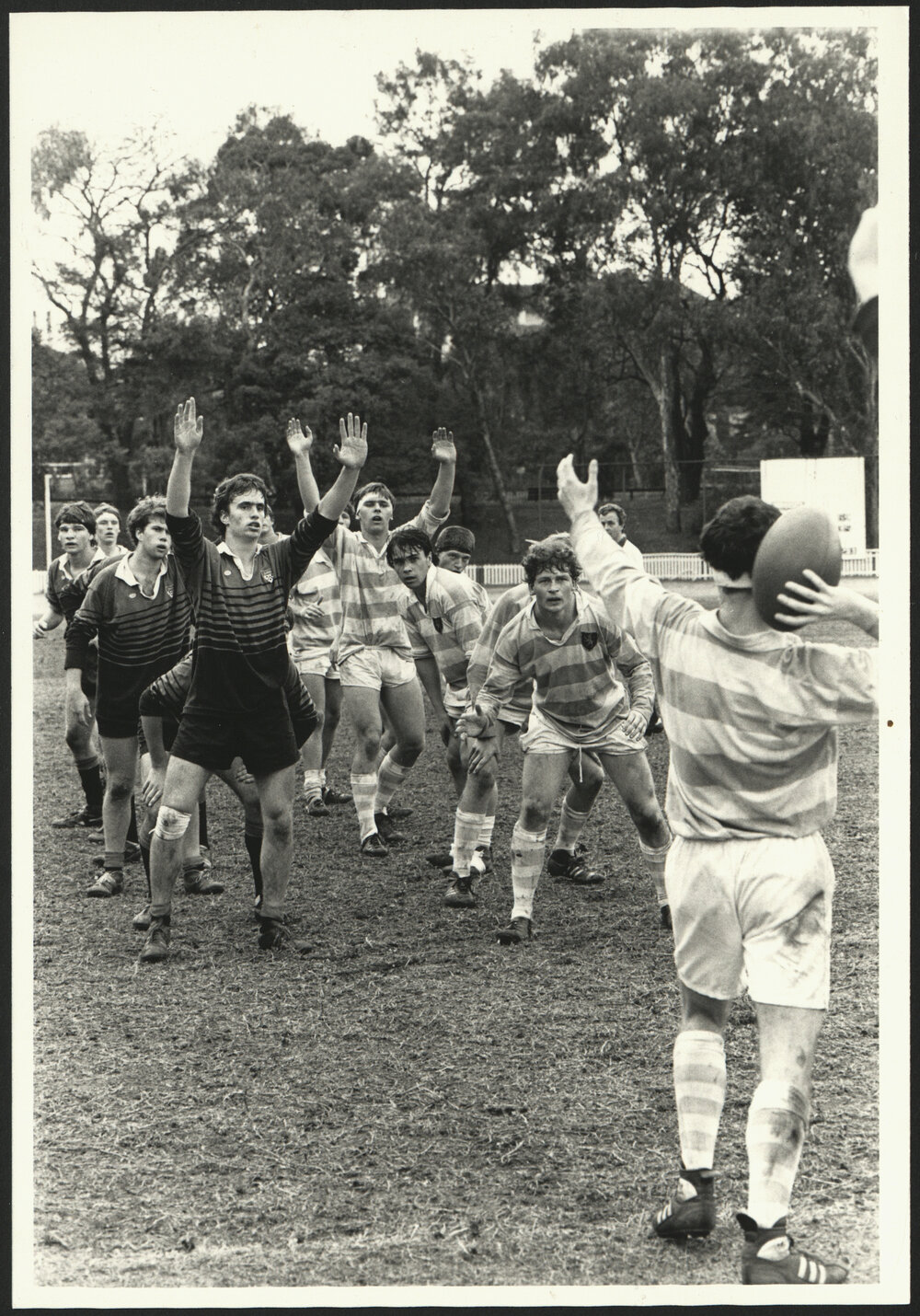 Teams Waiting for Kick Off at Intercollegiate Football St Paul's vs St John's