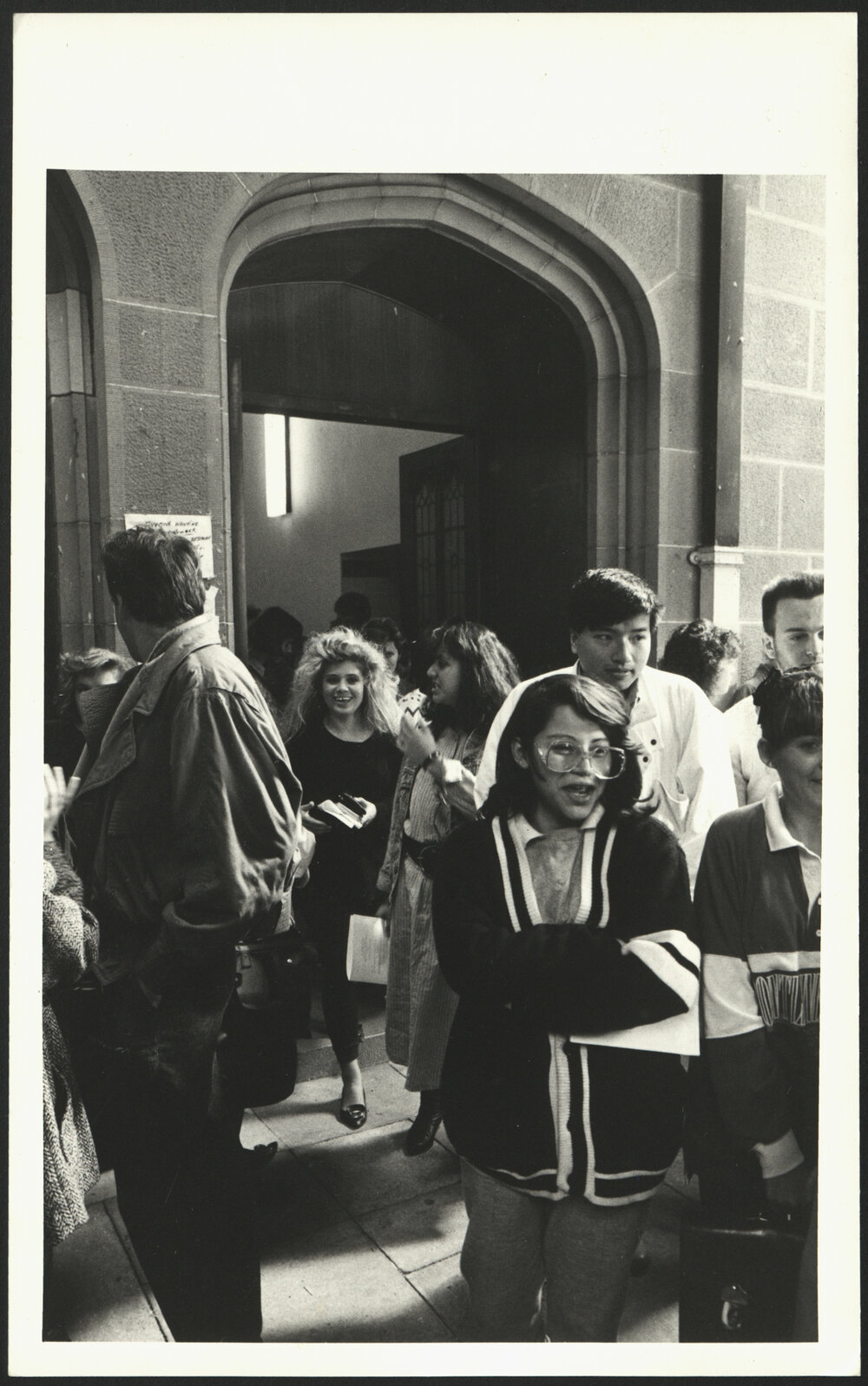 Students Leaving the Building After Sitting Exams in the MacLaurin Hall