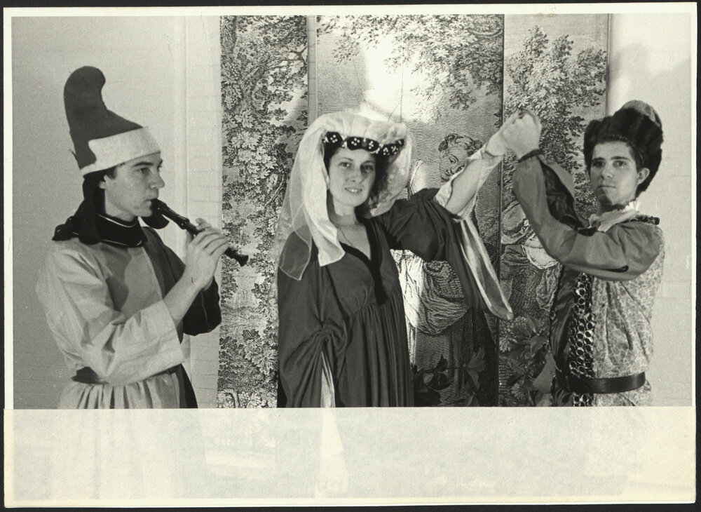 Students in Medieval Costumes performing at a Seymore Theatre Workshop