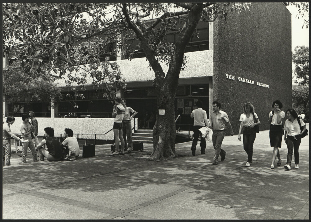 Students Coming from City Road Walking Past the Carslaw Building