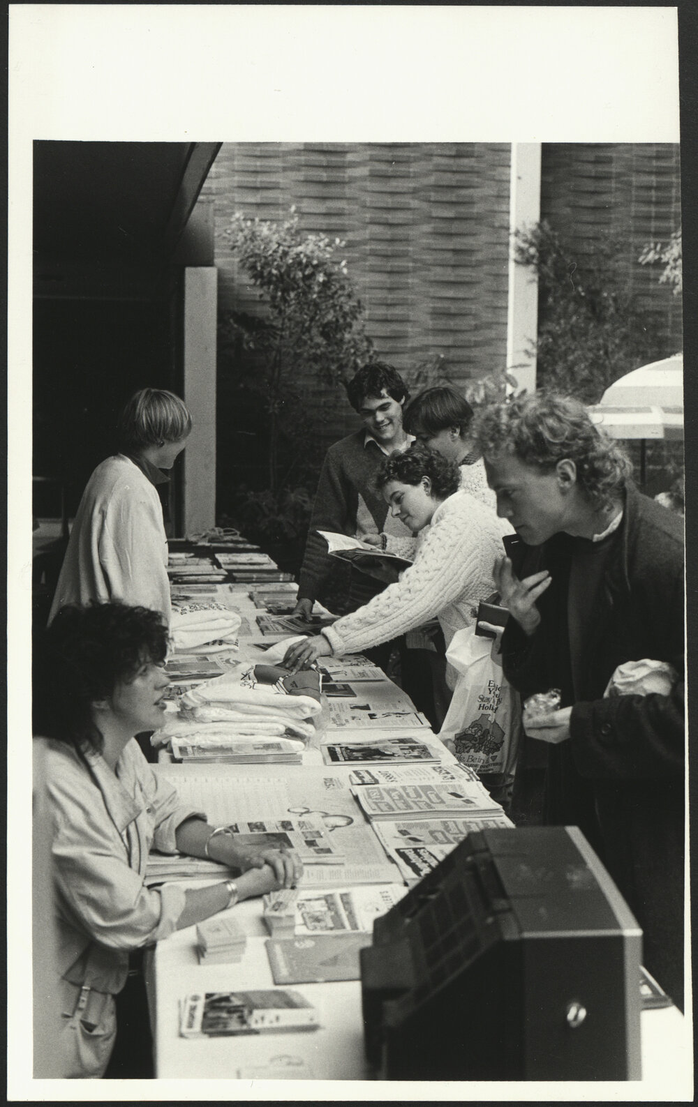 Students Checking Display at the Travel Day Stall Operated by Facilities at the Holme Building