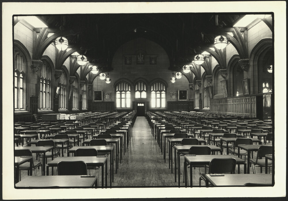 An Empty MacLaurin Hall Set Up for Examinations