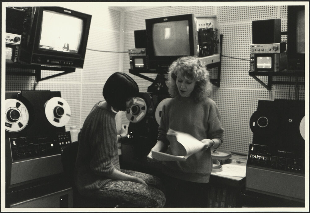 Two Staff Members Inside the University Television Service