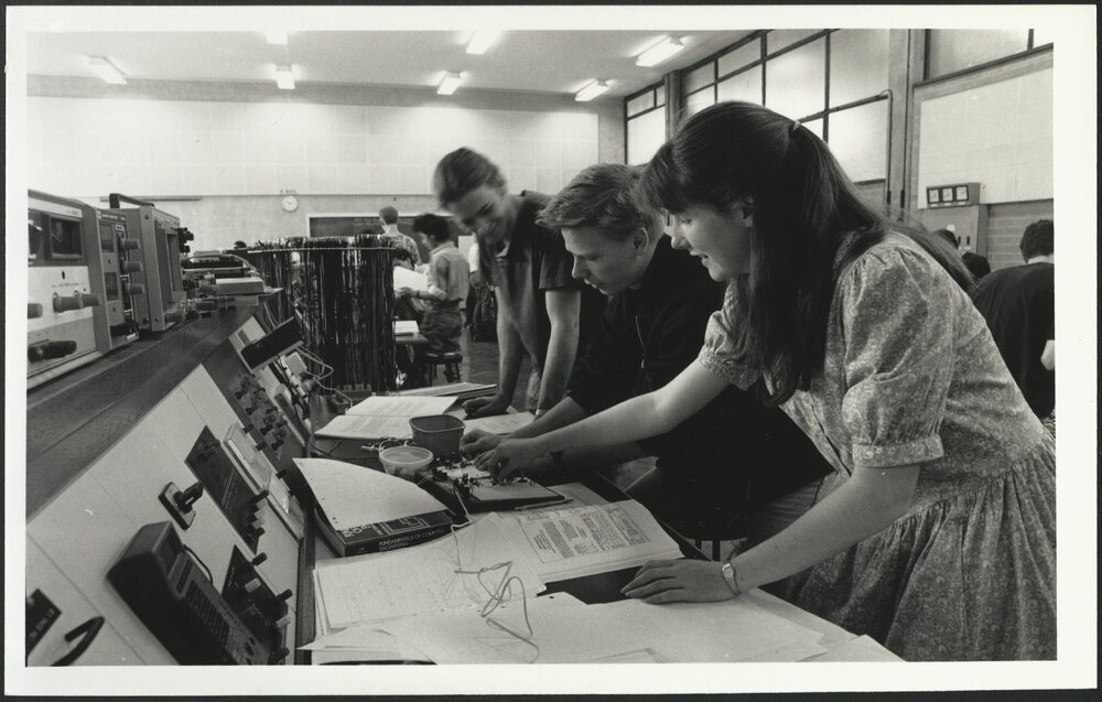Electrical Engineering Students (?) in Laboratory