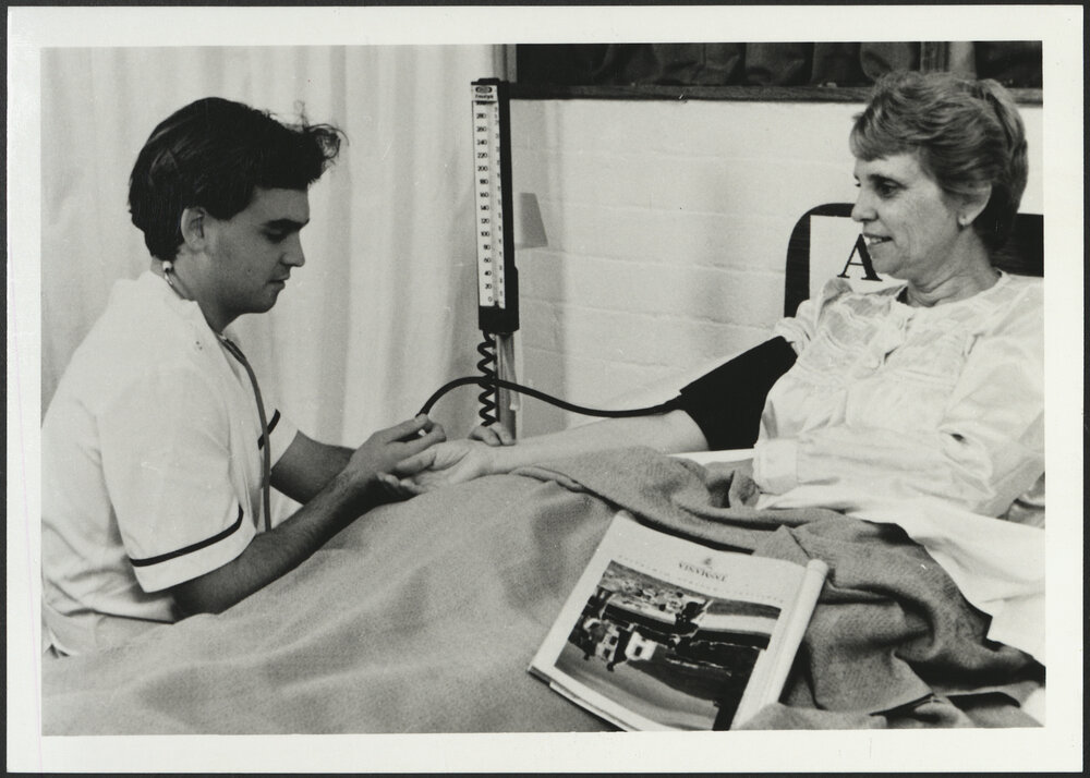 Faculty of Nursing - Student Taking Blood Pressure of a Simulated Patient