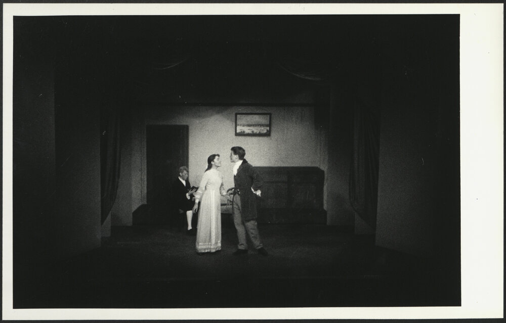 Arts Students Rehearsing "Lovers' Vows" on Stage