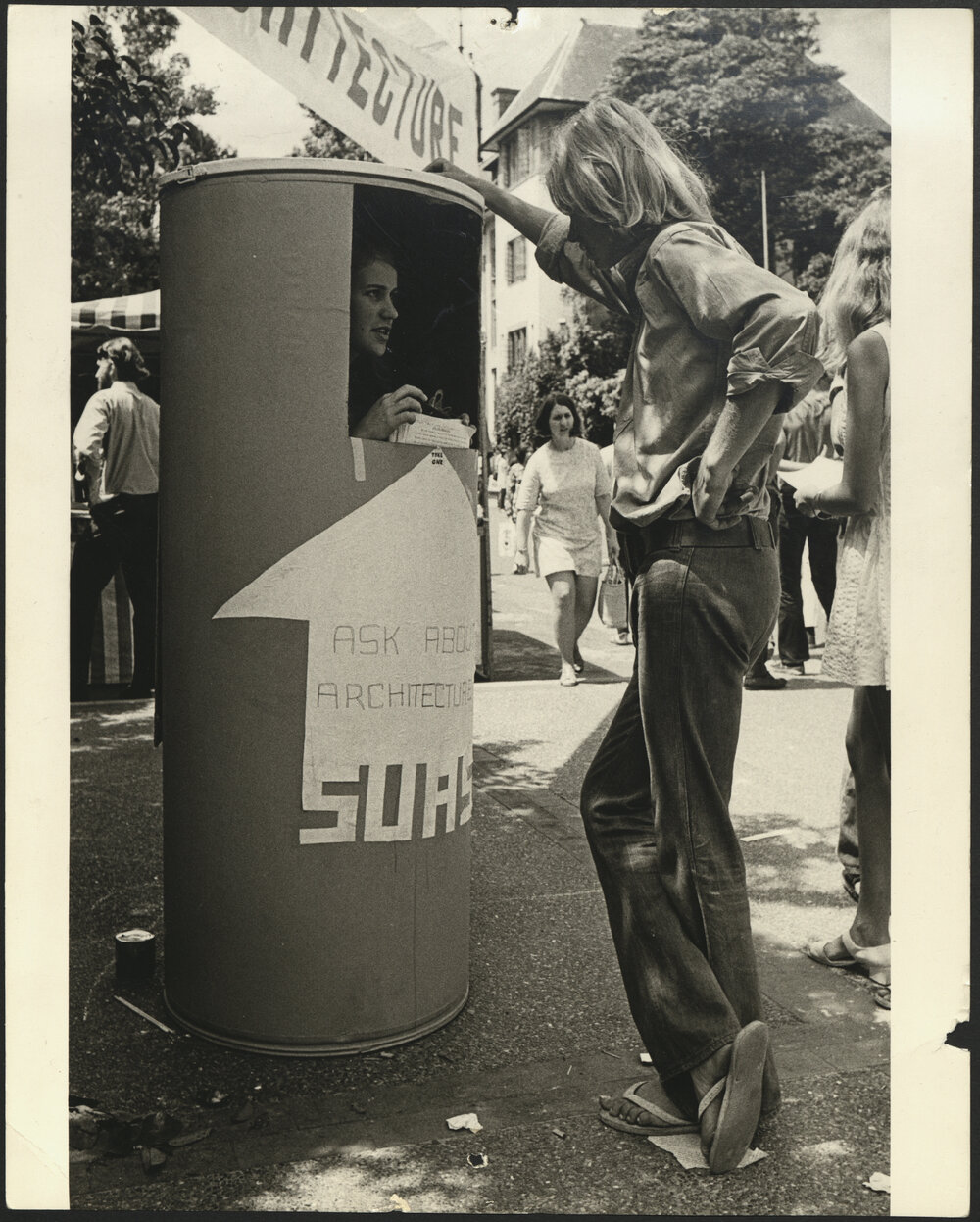Student at Architecture Society Booth, Welcome Day