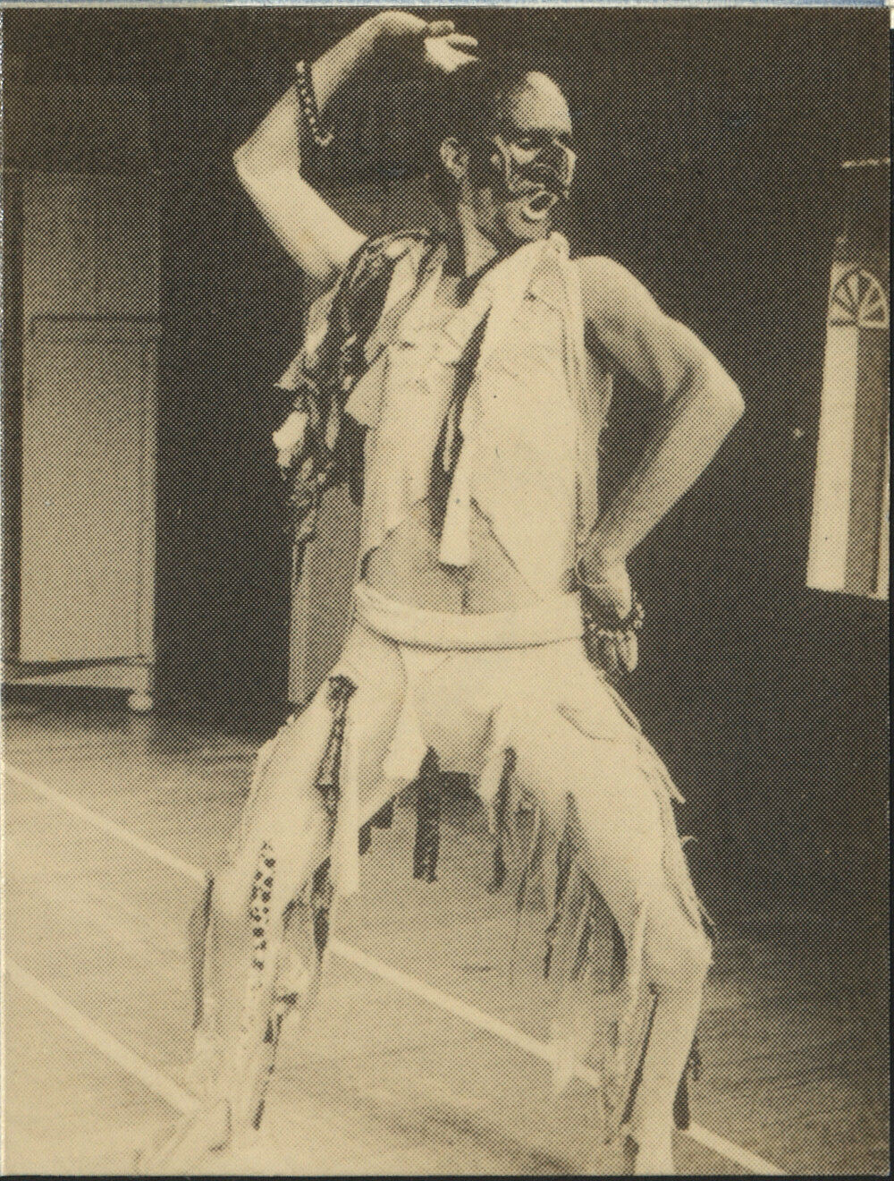 A Student in Costume Performing a Pose During a Workshop - Seymour Student Theatre