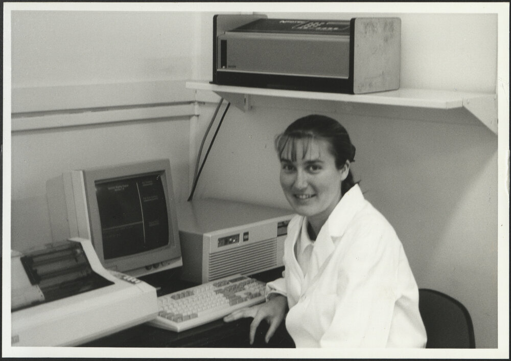 Vivienne Skinner with Near Infra-Red (NIR) Analyser