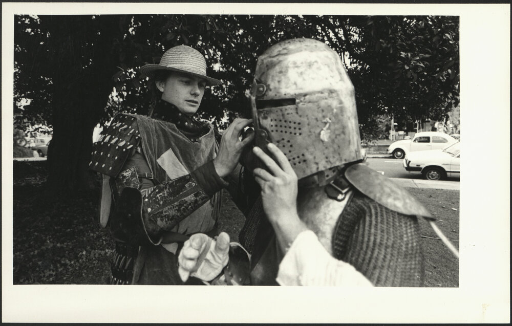 Two Students in Costume from the Society for Creative Anachronism