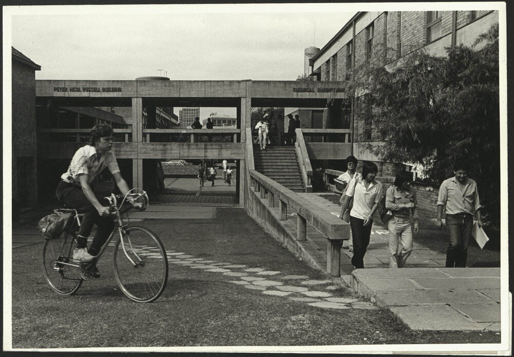 Students Outside Peter Nicol Russel Building, Engineering Opposite the Old Building in Maze Crescent