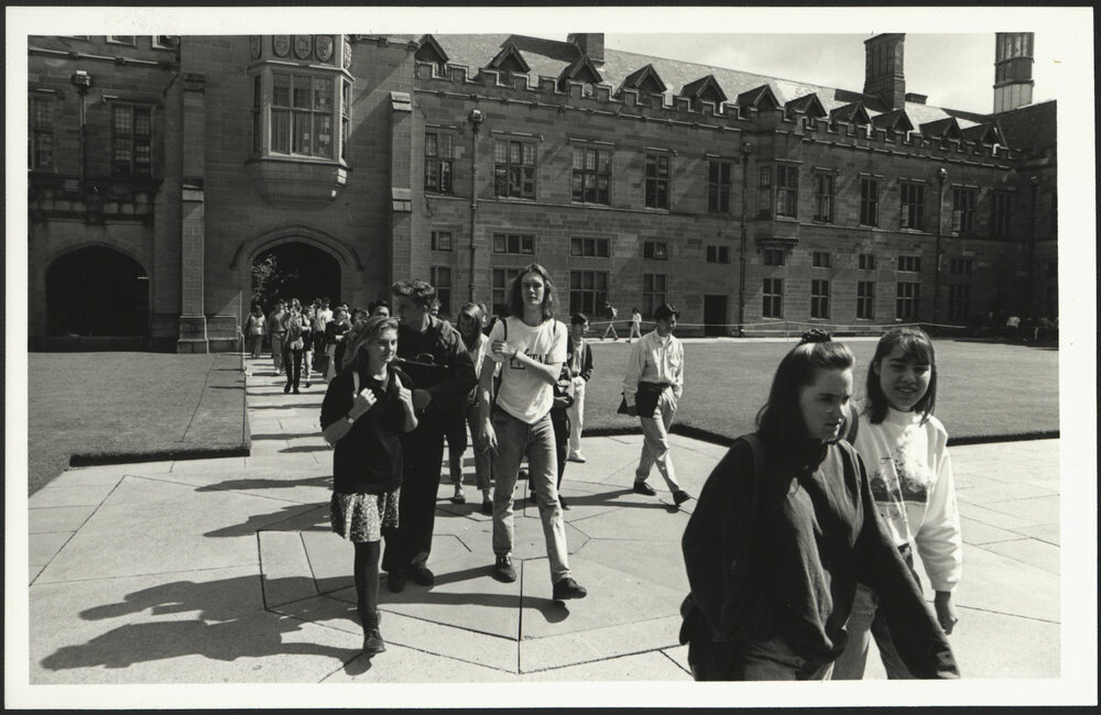 Students Crossing the Quad