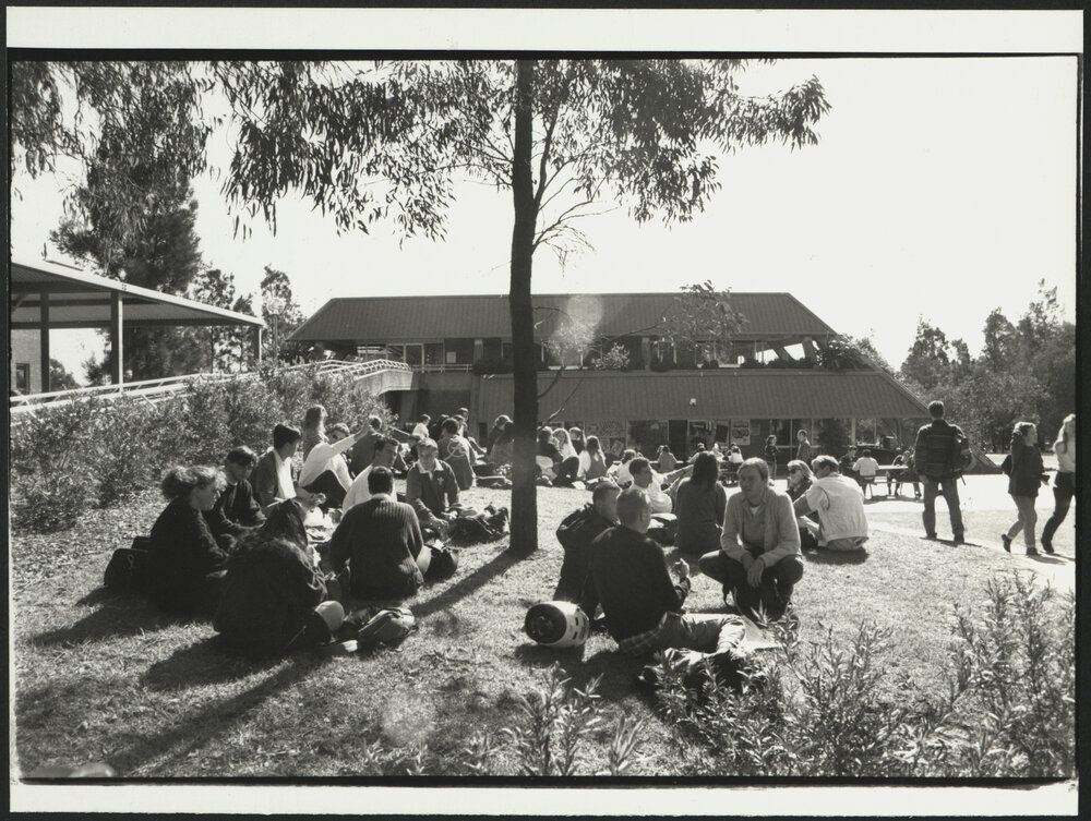 Students Sitting on Lawns at Cumberland Campus