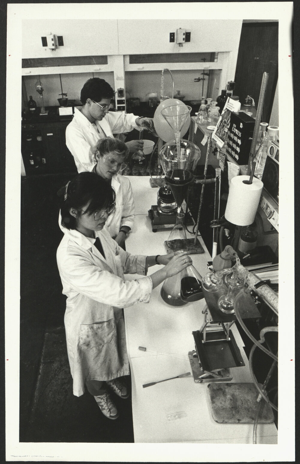 Chemistry Fourth Year Honour Students in Laboratory Conducting Experiment