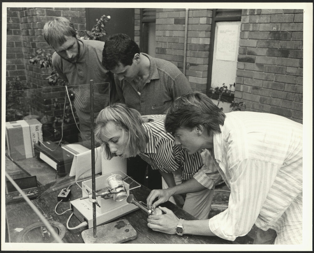 Engineering Design Competition -Four Students Undertaking (Audio ?) Experiment