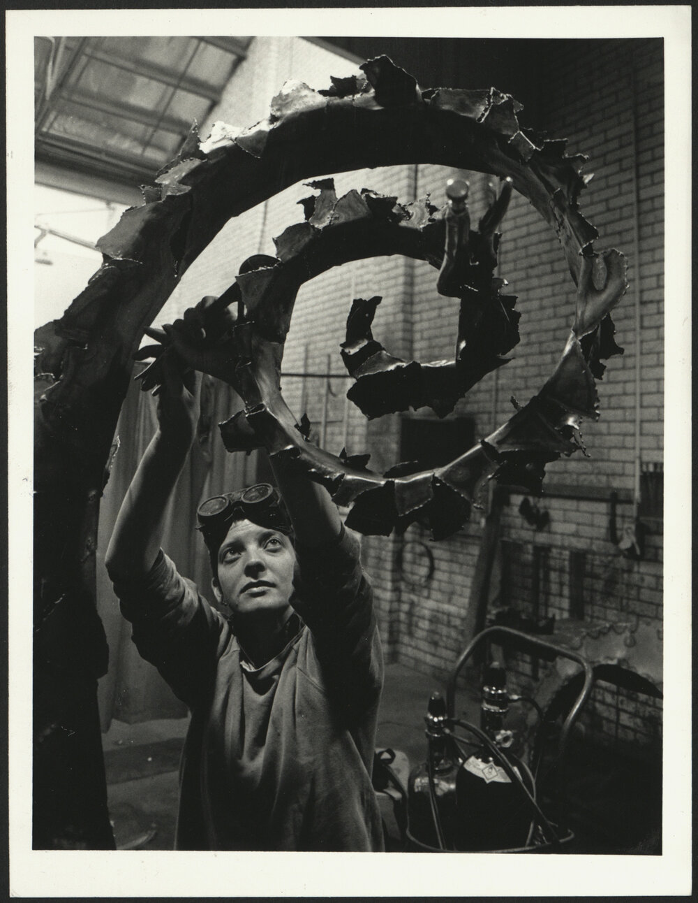 Sydney College of the Arts (SCA) Student Working on Sculpture in Metalwork Studio