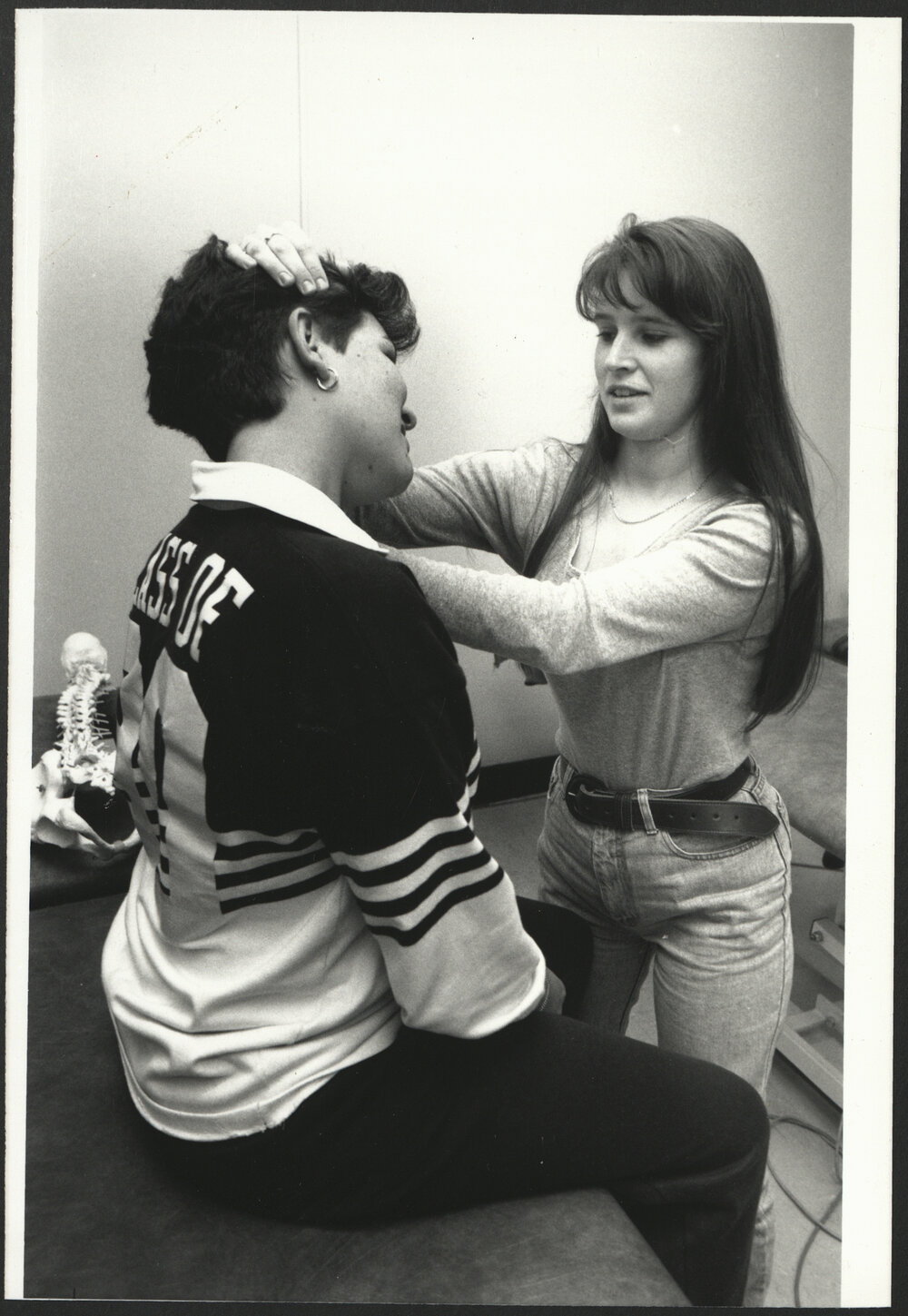 Health Sciences Students Practicing Manipulation on Neck