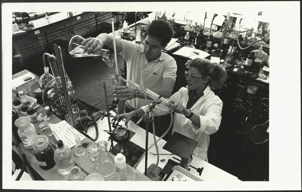 Chemistry Fourth Year Honour Students in Laboratory Conducting Experiment