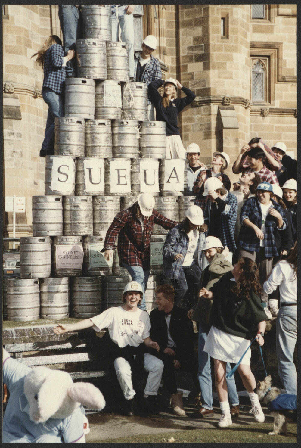 Good Morning Australia - Engineering Students Undergraduate Association (SUEUA) with Beer Keg Tower on Front Lawn