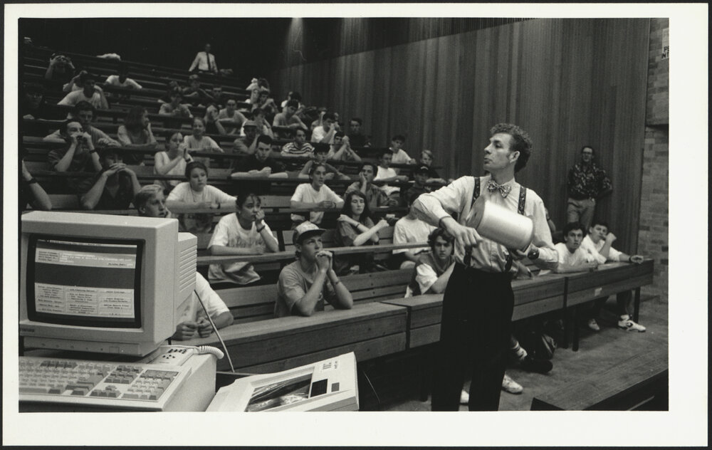 Students Attending a Lecture in a Lecture Theatre