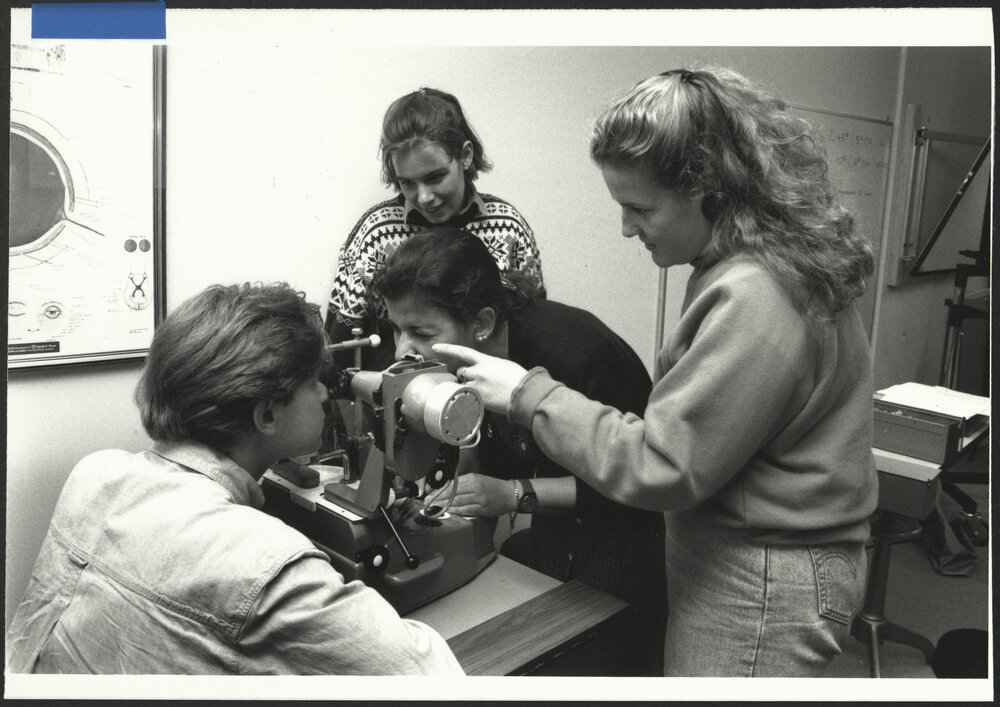 Health Sciences Students in Laboratory with Orthoptics Equipment
