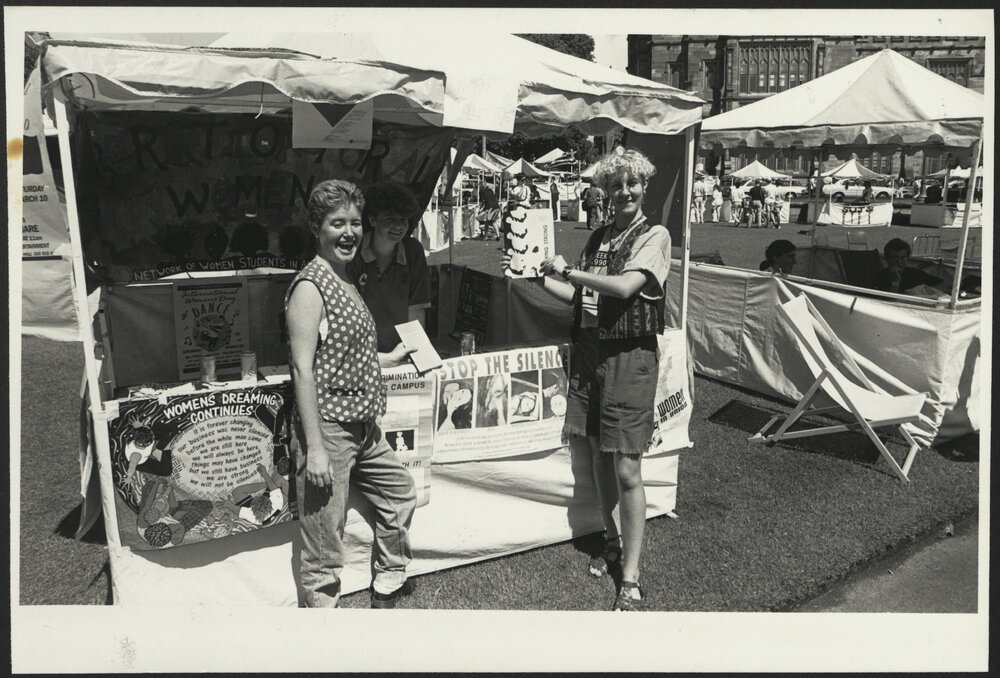 Women's Collective Staff at Orientation Week - Left to right: Kerry Parnell, Emma Synnott and Julie Goswell.